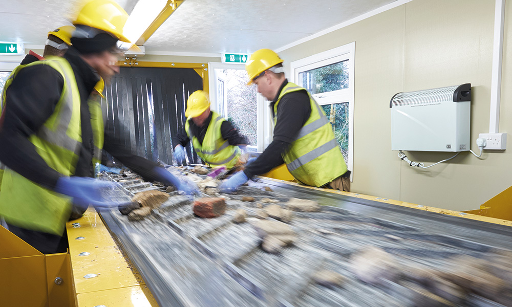 Pickers in Sorting Cabin