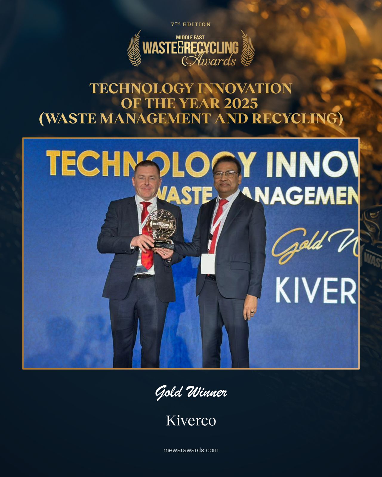 Gabriel Receiving Award at MEWAR Awards